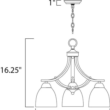 Maxim Lighting Axis 3-Light Chandelier Satin Nickel