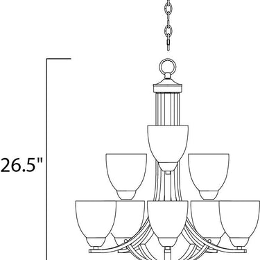 Maxim Lighting Axis 9-Light Chandelier Oil Rubbed Bronze
