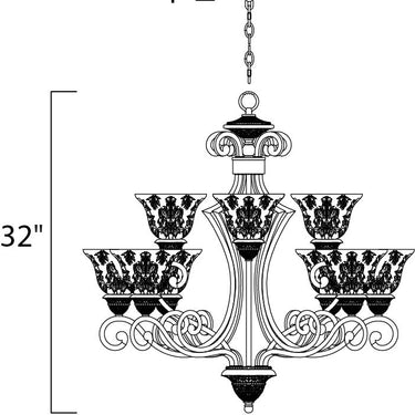 Maxim Lighting Symphony 9-Light Chandelier Oil Rubbed Bronze