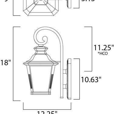 Maxim Lighting Knoxville Outdoor Wall Lantern Bronze