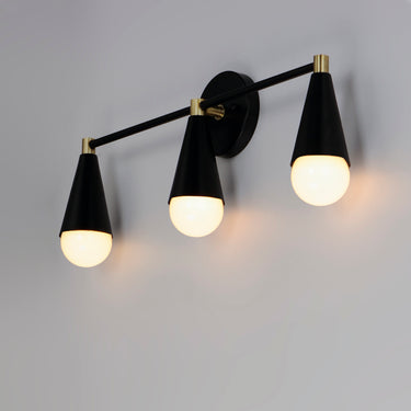 Maxim Lighting Lovell 3-Light Bath Vanity Black/Satin Brass
