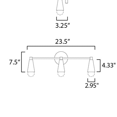 Maxim Lighting Lovell 3-Light Bath Vanity Black/Satin Brass