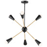 Maxim Lighting Lovell 6-Light Pendant with LED Bulbs Black/Satin Brass