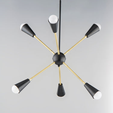 Maxim Lighting Lovell 6-Light Pendant Black/Satin Brass