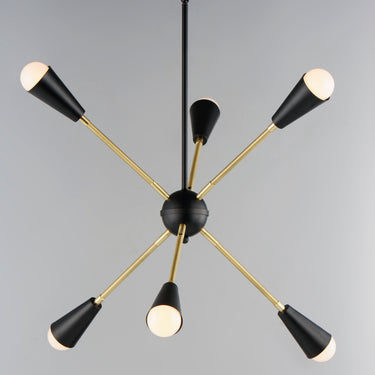 Maxim Lighting Lovell 6-Light Pendant Black/Satin Brass