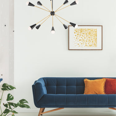 Maxim Lighting Lovell 10-Light Pendant Black/Satin Brass