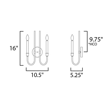 Maxim Lighting Tux 2-Light Wall Sconce Black