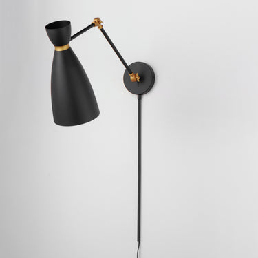 Maxim Lighting Carillon Articulating Wall Sconce Black/Satin Brass