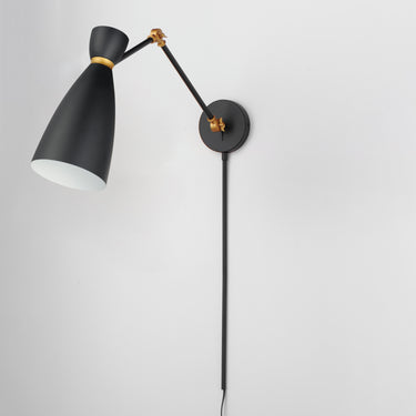 Maxim Lighting Carillon Articulating Wall Sconce Black/Satin Brass