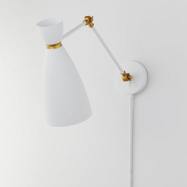 Maxim Lighting Carillon Articulating Wall Sconce White/Satin Brass