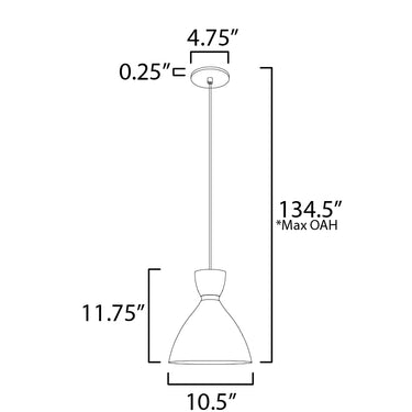 Maxim Lighting Carillon 11" Mini Pendant White/Satin Brass