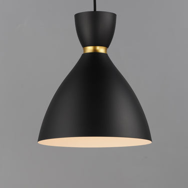 Maxim Lighting Carillon 11" Mini Pendant Black/Satin Brass