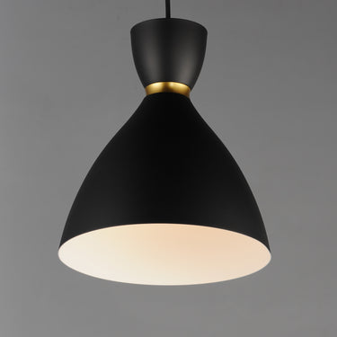 Maxim Lighting Carillon 11" Mini Pendant Black/Satin Brass