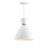 Maxim Lighting Carillon 11" Mini Pendant White/Satin Brass