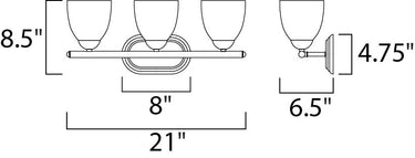 Maxim Lighting Axis 3-Light Bath Vanity Polished Chrome