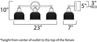 Maxim Lighting Hollow 3-Light Bath Vanity Polished Chrome