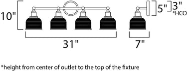 Maxim Lighting Hollow 4-Light Bath Vanity Polished Chrome