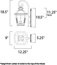 Maxim Lighting Knoxville 3-Light Outdoor Wall Bronze
