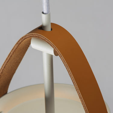 Maxim Lighting Nordic Pendant Tan Leather/White