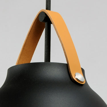 Maxim Lighting Nordic Pendant Tan Leather/Black