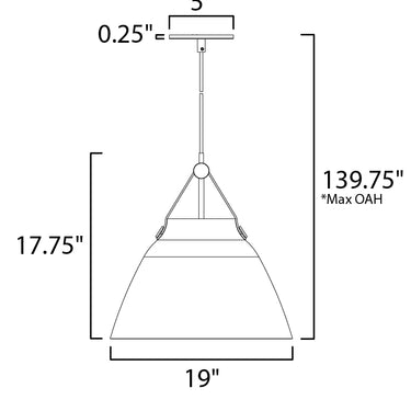 Maxim Lighting Nordic Pendant Tan Leather/White