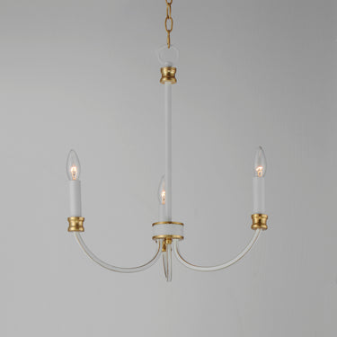 Maxim Lighting Charlton 3-Light Chandelier Weathered White/Gold Leaf