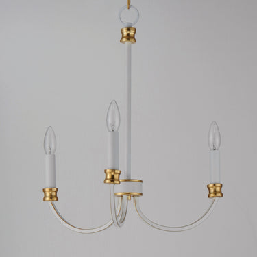 Maxim Lighting Charlton 3-Light Chandelier Weathered White/Gold Leaf