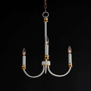 Maxim Lighting Charlton 3-Light Chandelier Weathered White/Gold Leaf