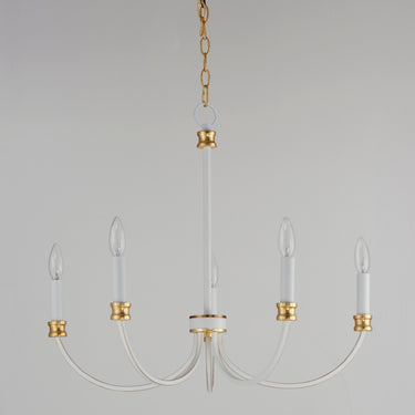 Maxim Lighting Charlton 5-Light Chandelier Weathered White/Gold Leaf