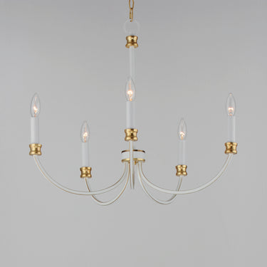 Maxim Lighting Charlton 5-Light Chandelier Weathered White/Gold Leaf