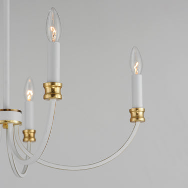 Maxim Lighting Charlton 5-Light Chandelier Weathered White/Gold Leaf