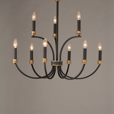 Maxim Lighting Charlton 9-Light Chandelier Black/Antique Brass