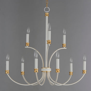 Maxim Lighting Charlton 9-Light Chandelier Weathered White/Gold Leaf