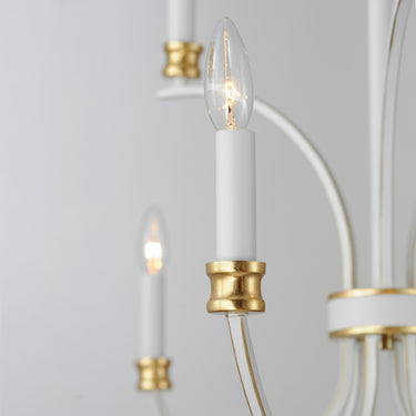 Maxim Lighting Charlton 9-Light Chandelier Weathered White/Gold Leaf