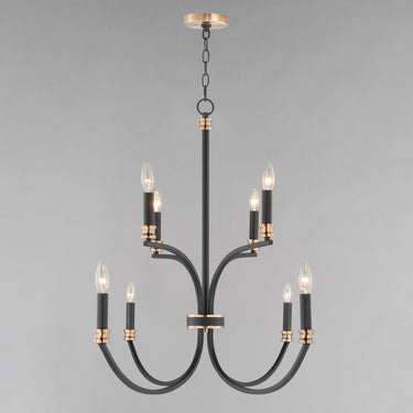 Maxim Lighting Charlton 8-Light Chandelier Black/Antique Brass