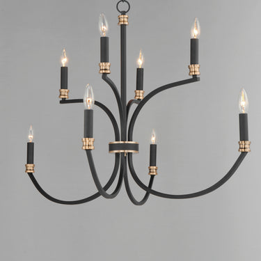 Maxim Lighting Charlton 8-Light Chandelier Black/Antique Brass