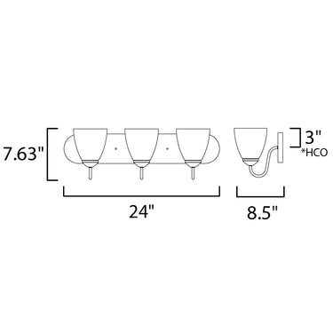 Maxim Lighting Axis 3-Light Strip Bath Vanity Black