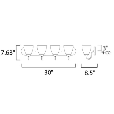 Maxim Lighting Axis 4-Light Strip Bath Vanity Black