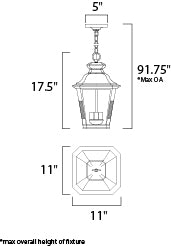 Maxim Lighting Knoxville 3-Light Outdoor Pendant Bronze
