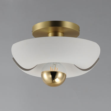 Maxim Lighting Poppy 12" Flush Mount White/Satin Brass