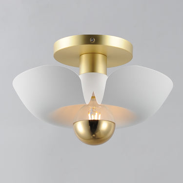 Maxim Lighting Poppy 12" Flush Mount White/Satin Brass