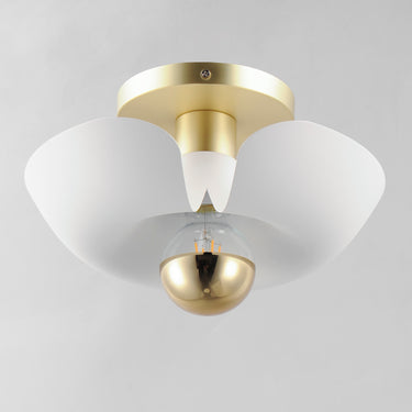 Maxim Lighting Poppy 12" Flush Mount White/Satin Brass