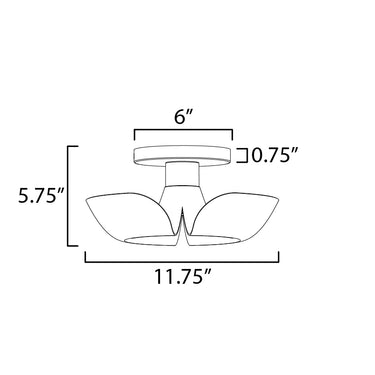 Maxim Lighting Poppy 12" Flush Mount Silver Gold/Satin Brass