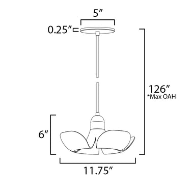 Maxim Lighting Poppy 12" Pendant White/Satin Brass