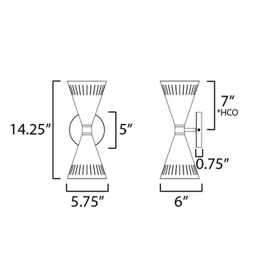 Maxim Lighting Helsinki 2-Light Wall Sconce Natural Aged Brass