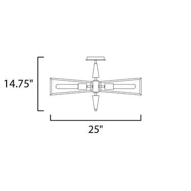 Maxim Lighting Wings 4-Light Flush Mount Black/Satin Brass