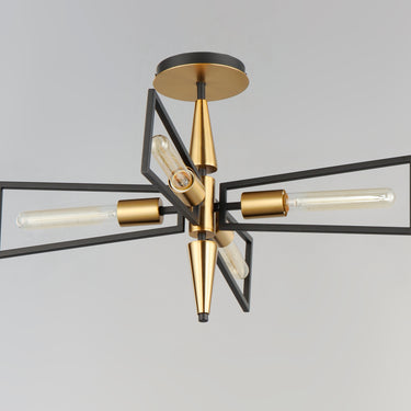 Maxim Lighting Wings 4-Light Flush Mount Black/Satin Brass