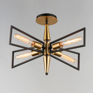 Maxim Lighting Wings 4-Light Flush Mount Black/Satin Brass