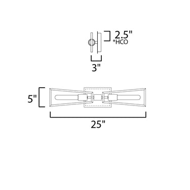 Maxim Lighting Wings 2-Light Wall Sconce Black/Satin Brass