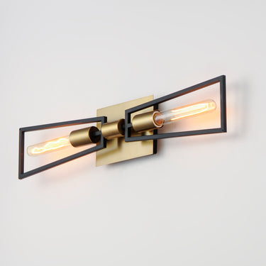 Maxim Lighting Wings 2-Light Wall Sconce Black/Satin Brass